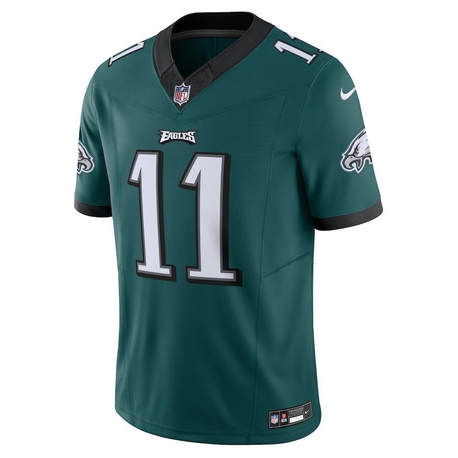 Alternative view of A.J. Brown 11 Philadelphia Eagles Vapor F.U.S.E. Limited Jersey - Midnight Green JS5815 nicesnker
