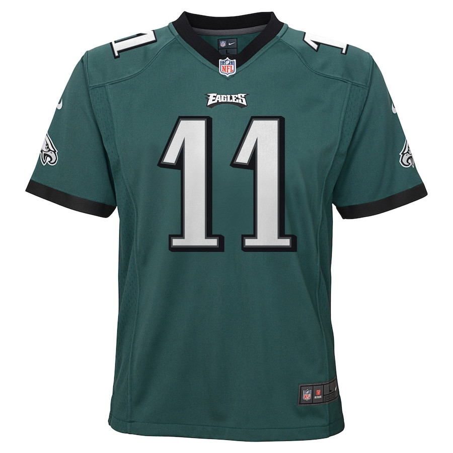 Alternative view of A.J. Brown 11 Philadelphia Eagles YOUTH Game Jersey - Green JS6600 nicesnker