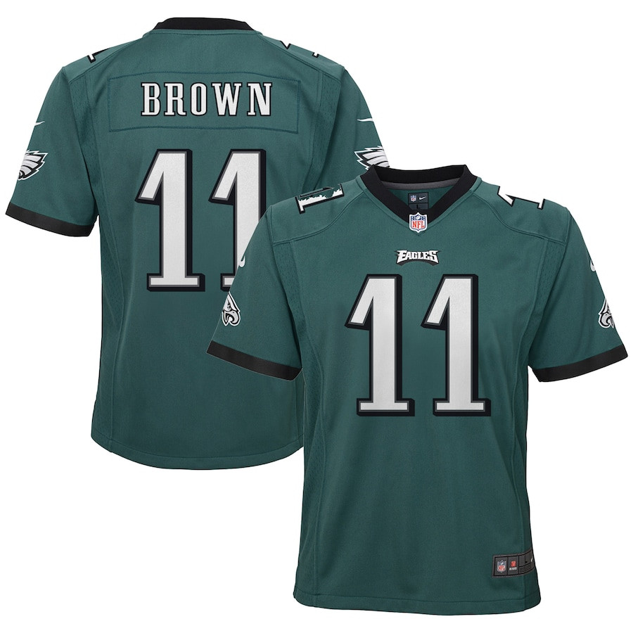 A.J. Brown 11 Philadelphia Eagles YOUTH Game Jersey - Green JS6600 nicesnker