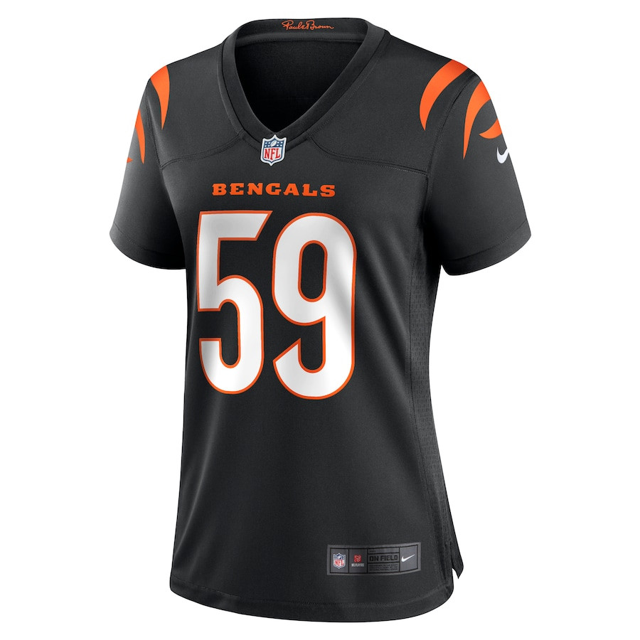 Alternative view of Akeem Davis-Gaither 59 Cincinnati Bengals Women Game Jersey - Black JS5431 nicesnker