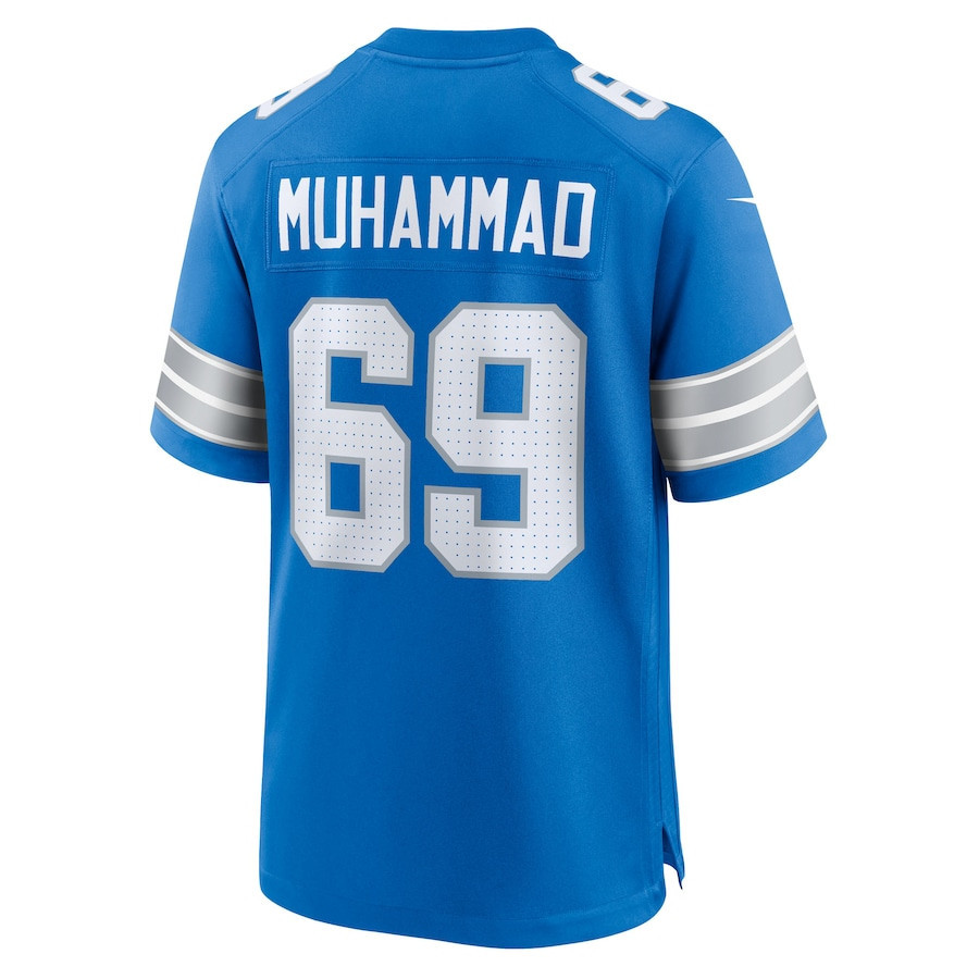 Al-Quadin Muhammad #69 Detroit Lions Super Bowl LIX YOUTH Jersey - Blue JS8272 nicesnker - Image 3