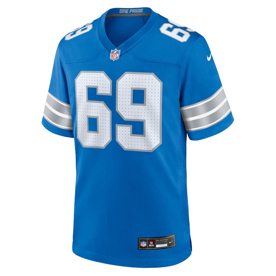 Alternative view of Al-Quadin Muhammad 69 Detroit Lions Team Game Men Jersey - Blue JS5273 nicesnker