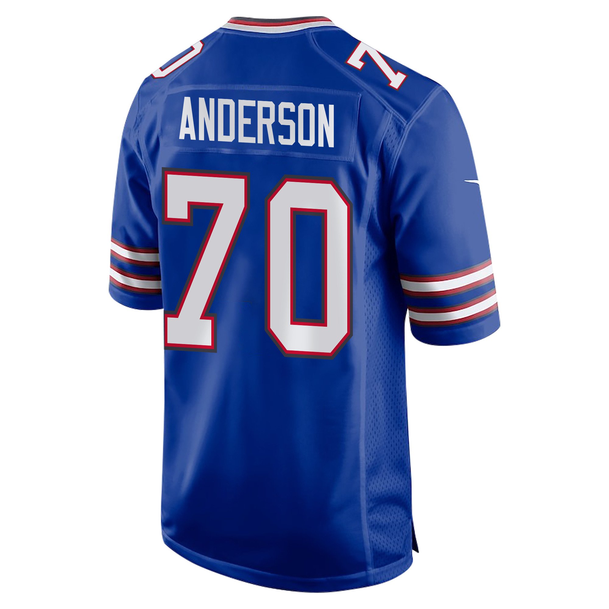 Alternative view of Alec Anderson 70 Buffalo Bills Super Bowl LIX Champions Patch 'New Orleans - A Symphony of Sport' EMBROIDERED Game Men Jersey - Royal JS5848 nicesnker