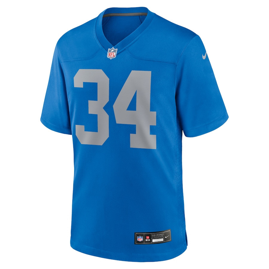 Alternative view of Alex Anzalone 34 Detroit Lions Alternate Game Men Jersey - Blue JS5205 nicesnker