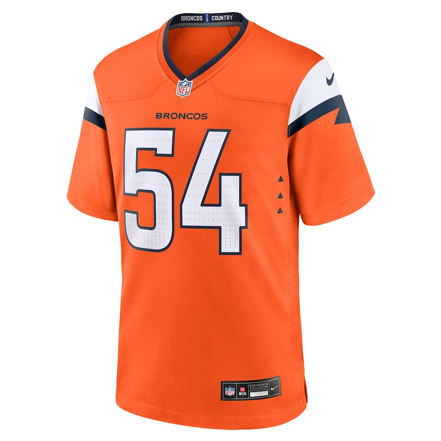 Alternative view of Alex Forsyth 54 Denver Broncos Team Game Men Jersey - Orange JS2109 nicesnker