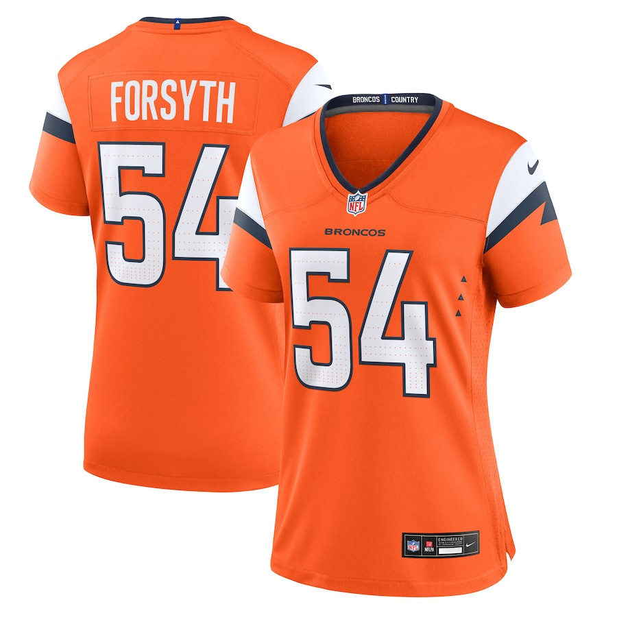 Alex Forsyth 54 Denver Broncos Women's Team Game Jersey - Orange JS1473 nicesnker