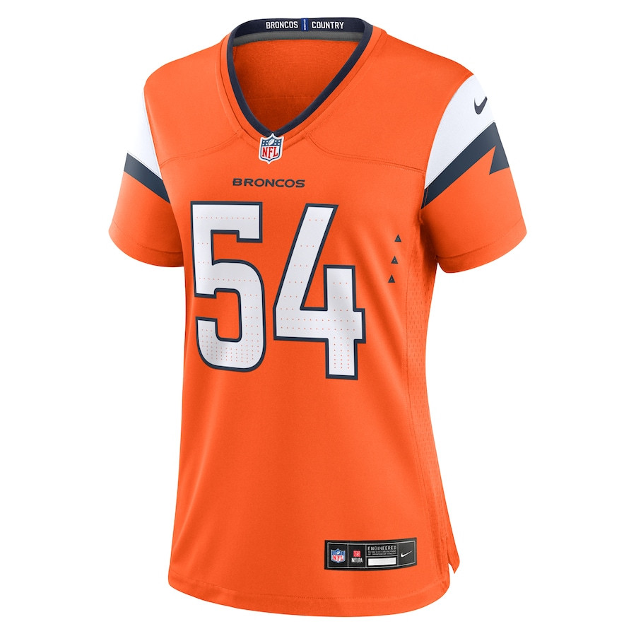 Alternative view of Alex Forsyth 54 Denver Broncos Women's Team Game Jersey - Orange JS1473 nicesnker