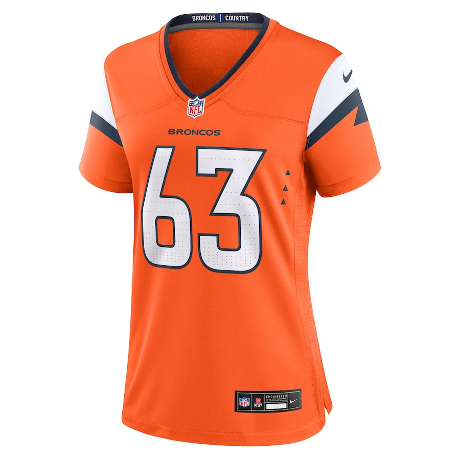 Alternative view of Alex Palczewski 63 Denver Broncos Women's Team Game Jersey - Orange JS2282 nicesnker