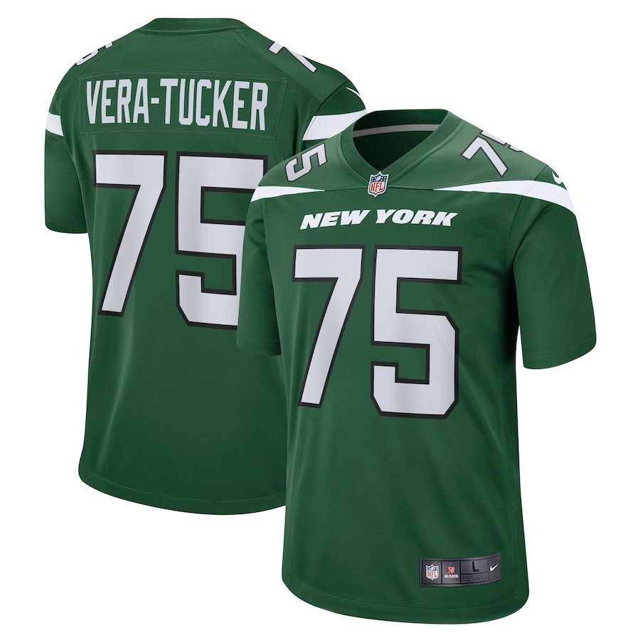 Alijah Vera-Tucker 75 New York Jets Men Game Jersey - Gotham Green JS3829 nicesnker