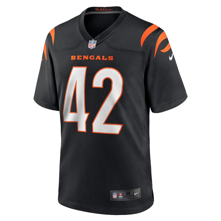 Alternative view of Allan George 42 Cincinnati Bengals Team Game Men Jersey - Black JS2214 nicesnker