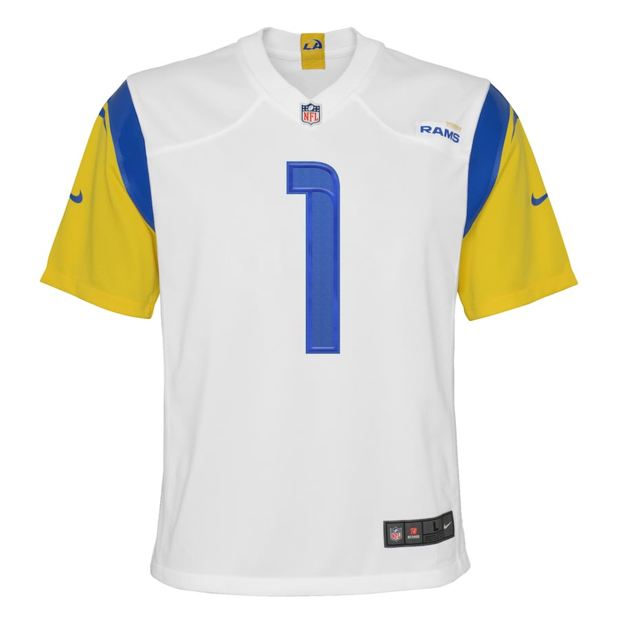 Alternative view of Allen Robinson 1 Los Angeles Rams YOUTH Game Jersey - White JS9209 nicesnker