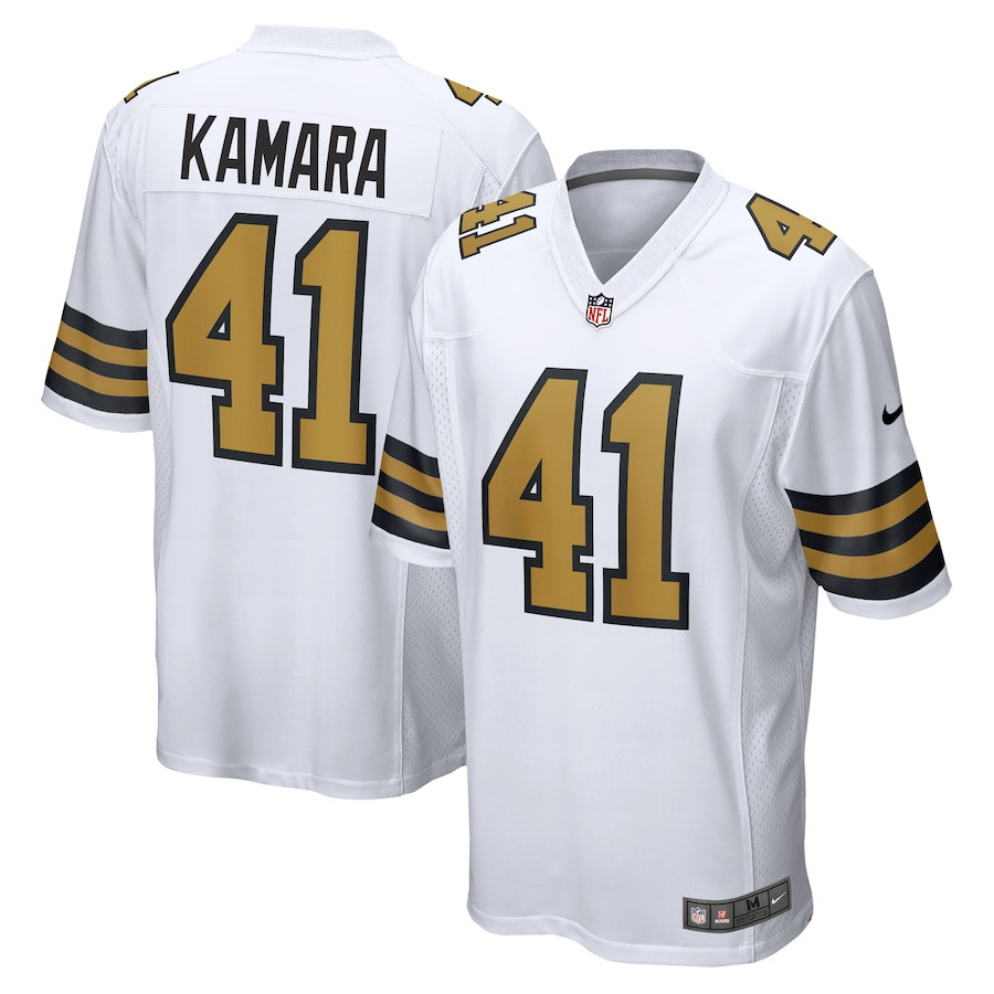 Alvin Kamara 41 New Orleans Saints Alternate Game Men Jersey - White JS1131 nicesnker