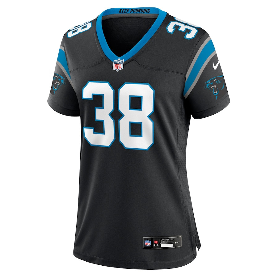 Alternative view of Amar? Barno 38 Carolina Panthers Women's Game Jersey - Black JS6034 nicesnker
