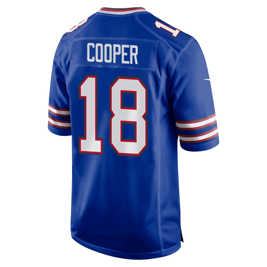 Alternative view of Amari Cooper 18 Buffalo Bills Super Bowl LIX New Orleans Patch Game Men Jersey - Royal JS7243 nicesnker