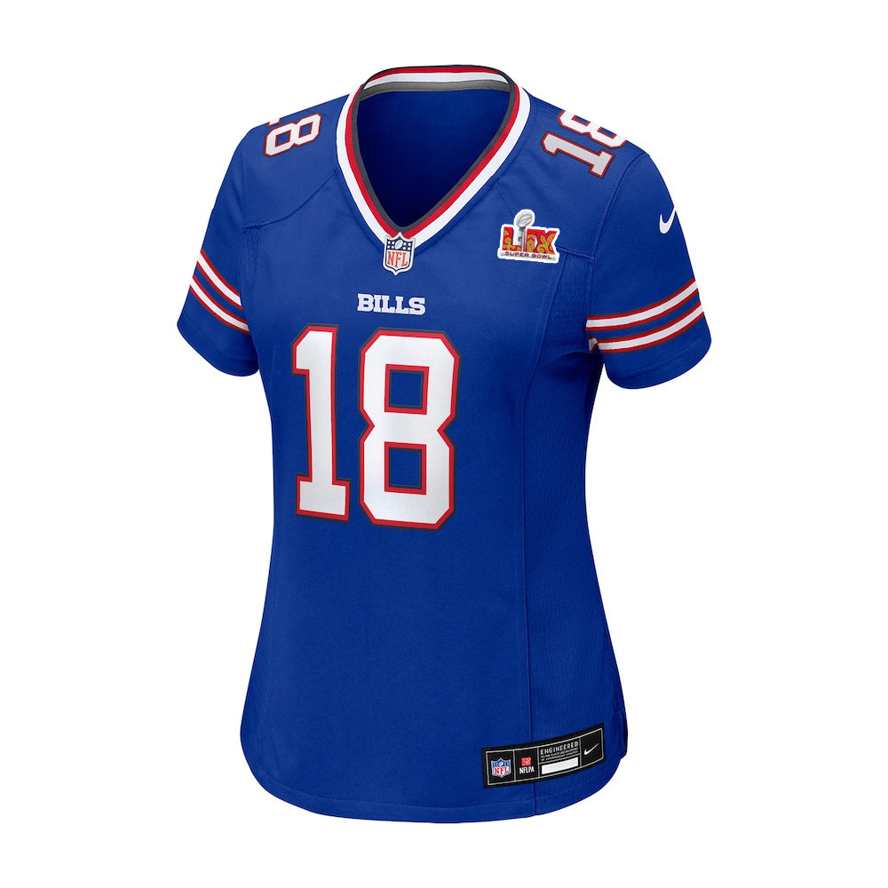 Alternative view of Amari Cooper #18 Buffalo Bills Super Bowl LIX Women's Jersey - Royal JS5811 nicesnker