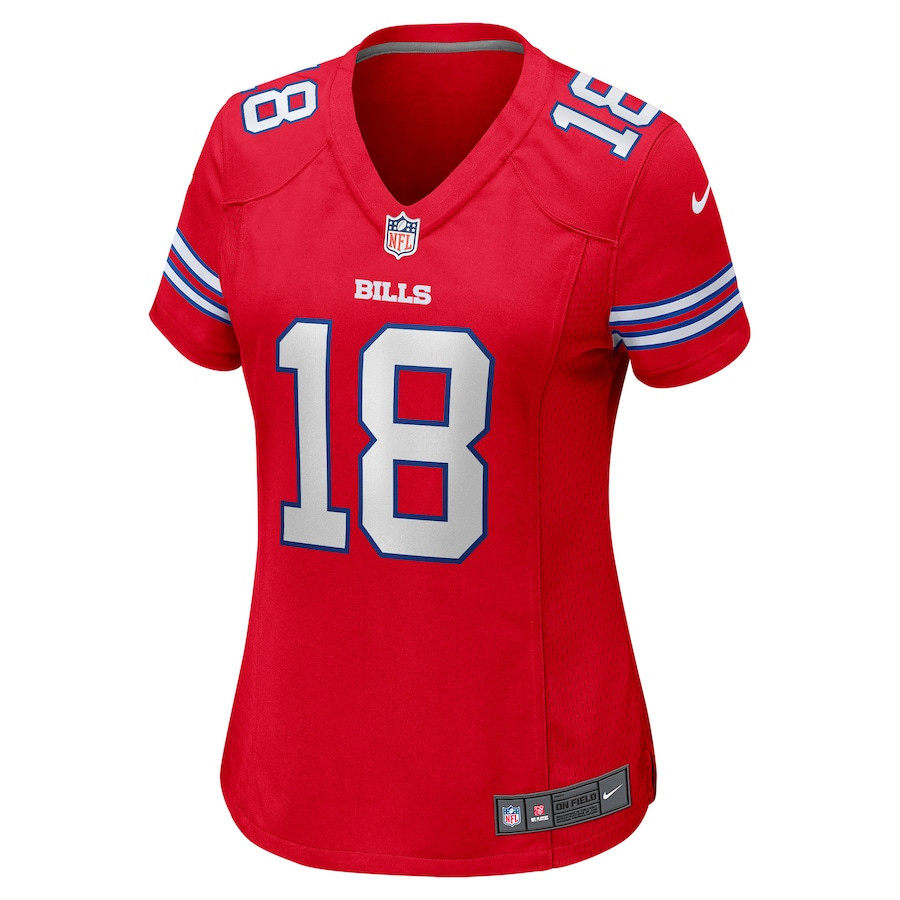 Alternative view of Amari Cooper 18 Buffalo Bills Women's 2nd Alternate Game Jersey - Red JS6549 nicesnker