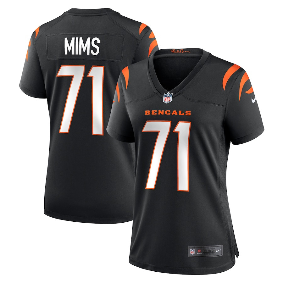 Amarius Mims 71 Cincinnati Bengals Women's Game Jersey - Black JS1574 nicesnker