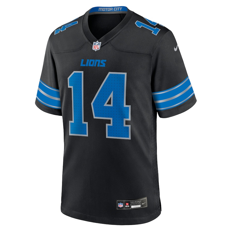 Alternative view of Amon-Ra St. Brown 14 Detroit Lions 2nd Alternate Game Jersey - Men, Black JS5137 nicesnker