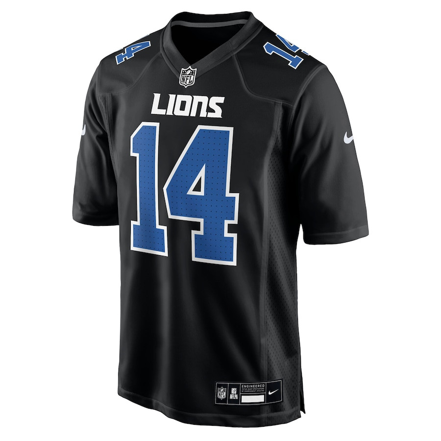 Alternative view of Amon-Ra St. Brown 14 Detroit Lions Carbon Fashion Men Jersey - Carbon Black JS2874 nicesnker