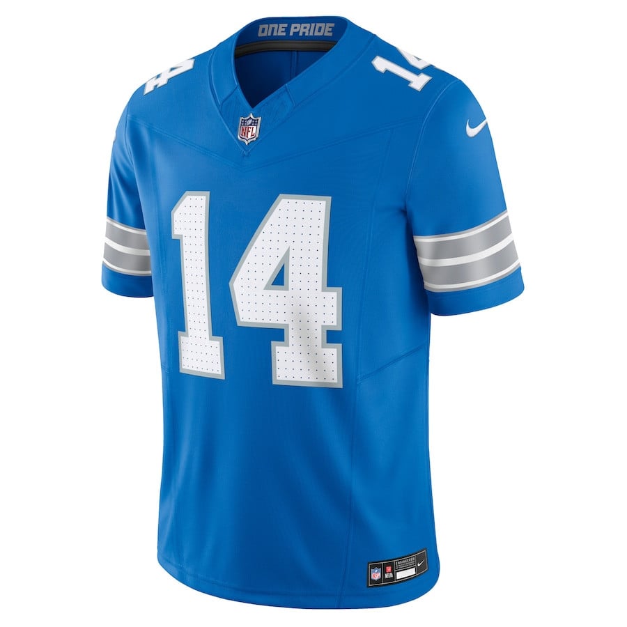 Alternative view of Amon-Ra St. Brown 14 Detroit Lions Vapor F.U.S.E. Limited Jersey - Men, Blue JS8630 nicesnker