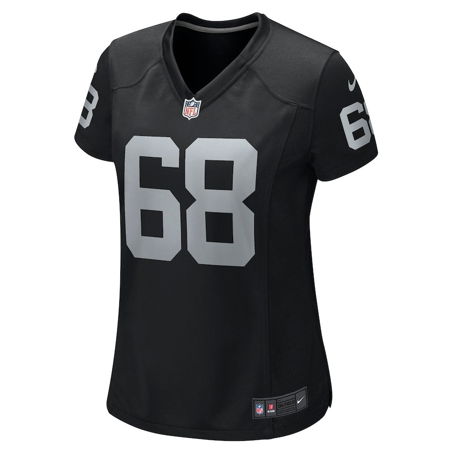 Alternative view of Andre James 68 Las Vegas Raiders Women Game Jersey - Black JS4331 nicesnker