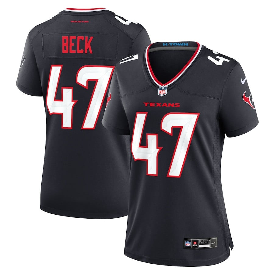Andrew Beck 47 Houston Texans Women's Team Game Jersey - Navy JS2216 nicesnker