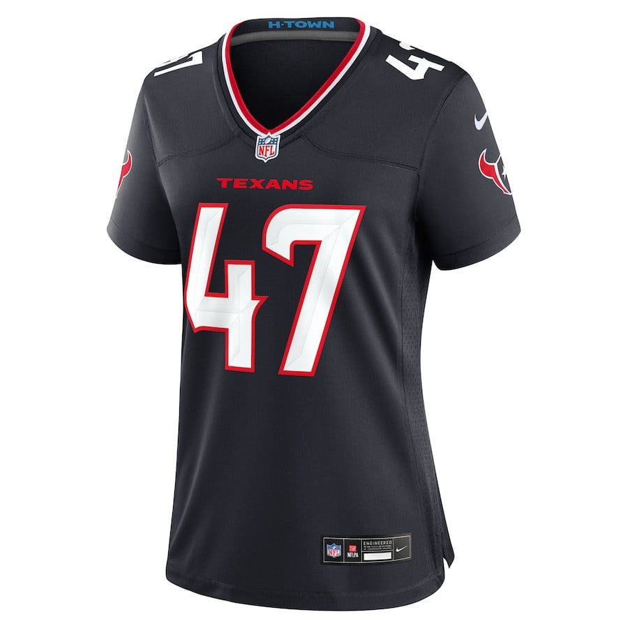 Alternative view of Andrew Beck 47 Houston Texans Women's Team Game Jersey - Navy JS2216 nicesnker