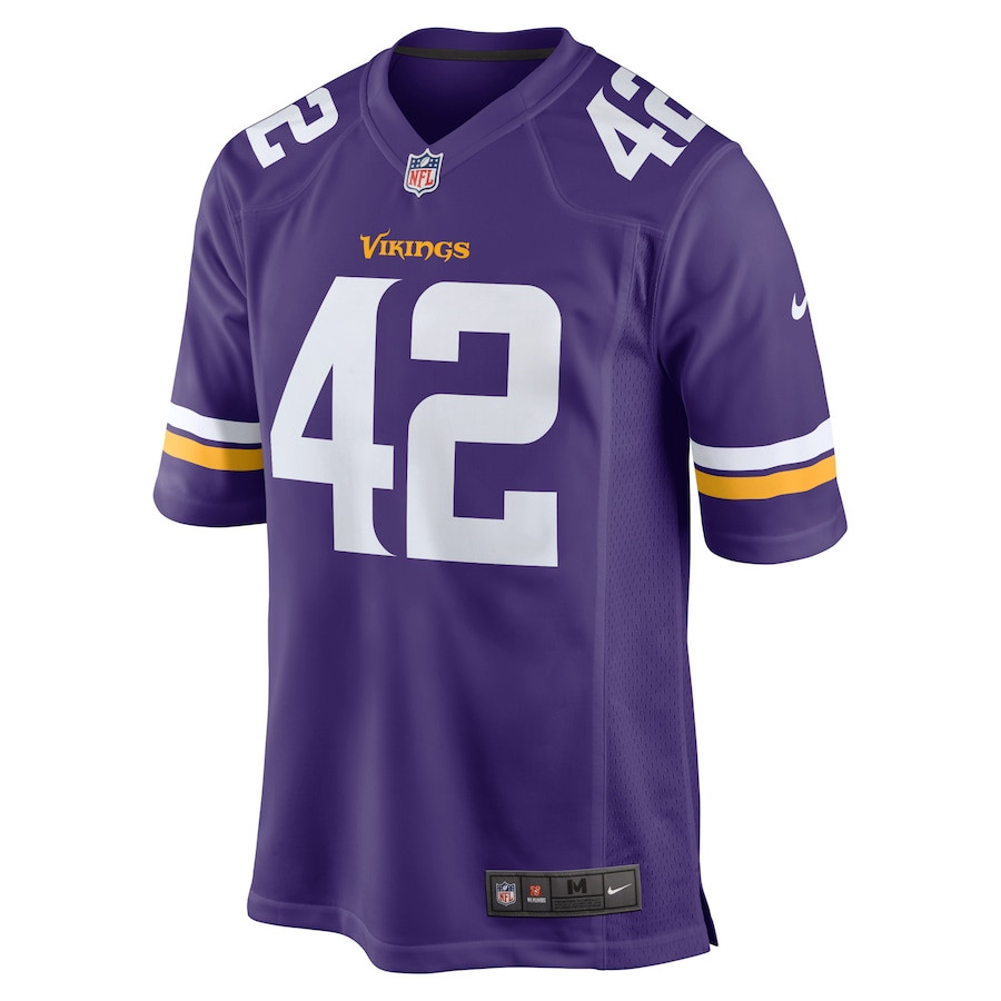 Alternative view of Andrew DePaola 42 Minnesota Vikings Men Game Jersey - Purple JS3048 nicesnker