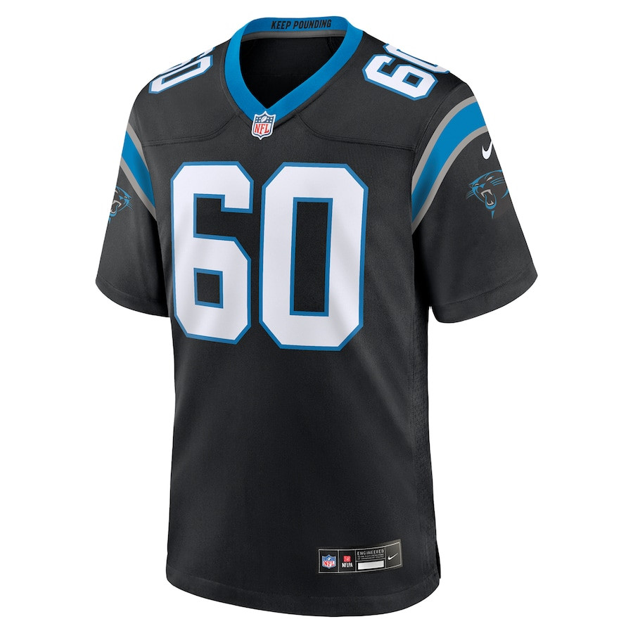 Alternative view of Andrew Raym 60 Carolina Panthers Game Men Jersey - Black JS8335 nicesnker