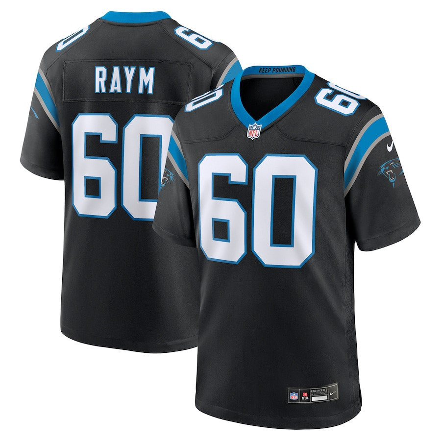 Andrew Raym 60 Carolina Panthers Game Men Jersey - Black JS8335 nicesnker