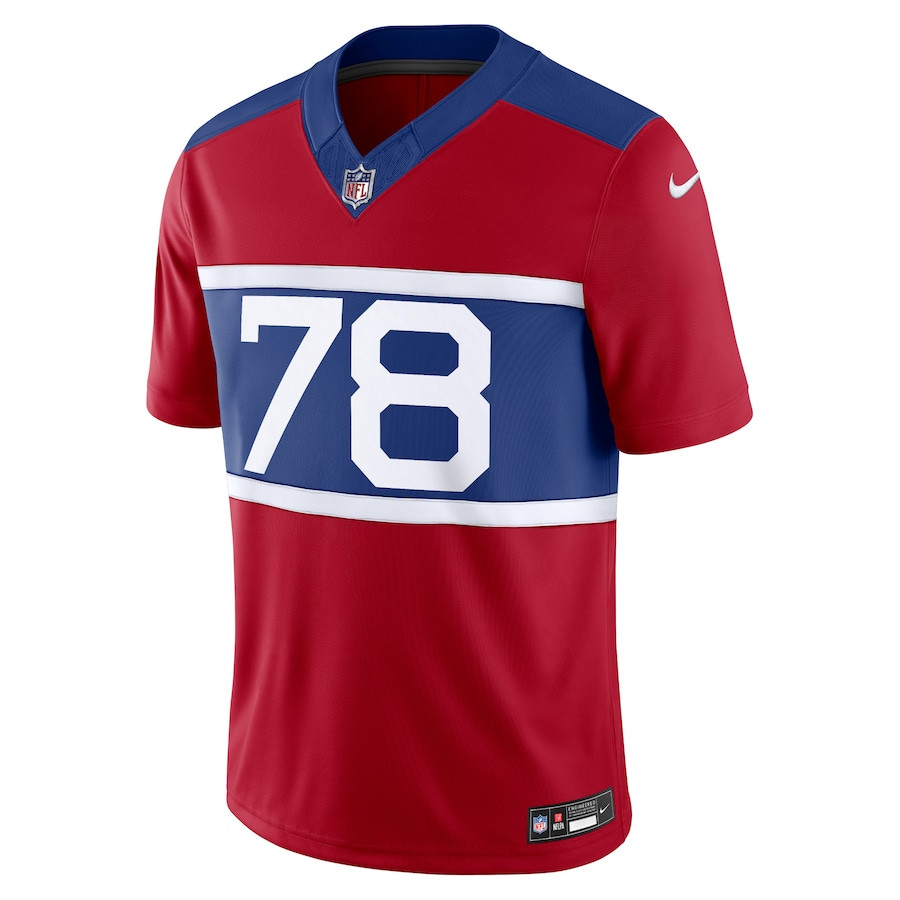 Alternative view of Andrew Thomas 78 New York Giants Alternate Vapor F.U.S.E. Limited Men Jersey - Century Red JS9596 nicesnker