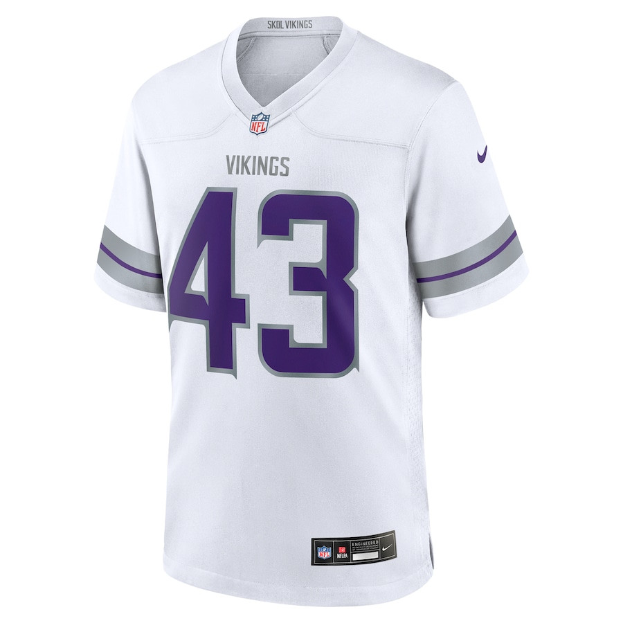 Alternative view of Andrew Van Ginkel 43 Minnesota Vikings Alternate Game Men Jersey - White JS4051 nicesnker