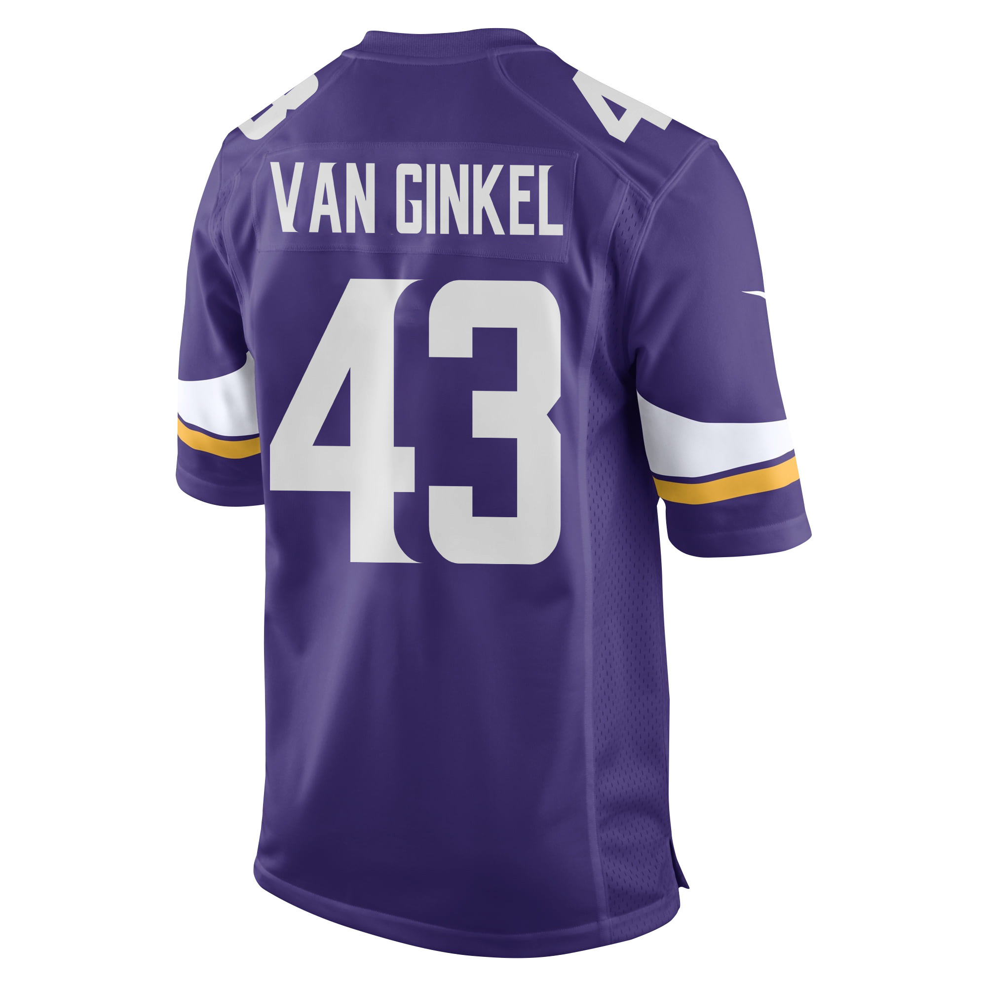 Alternative view of Andrew Van Ginkel 43 Minnesota Vikings Super Bowl LIX New Orleans Patch Game Men Jersey - Purple JS7529 nicesnker
