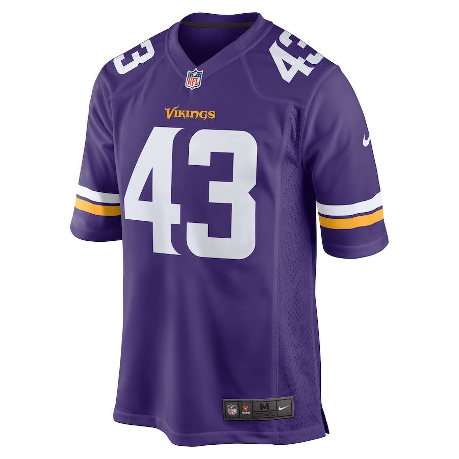 Alternative view of Andrew Van Ginkel 43 Minnesota Vikings Team Game Men Jersey - Purple JS6005 nicesnker