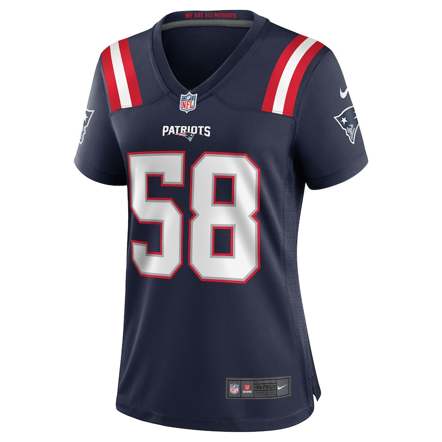 Alternative view of Anfernee Jennings 58 New England Patriots Women Team Game Jersey - Navy JS9754 nicesnker