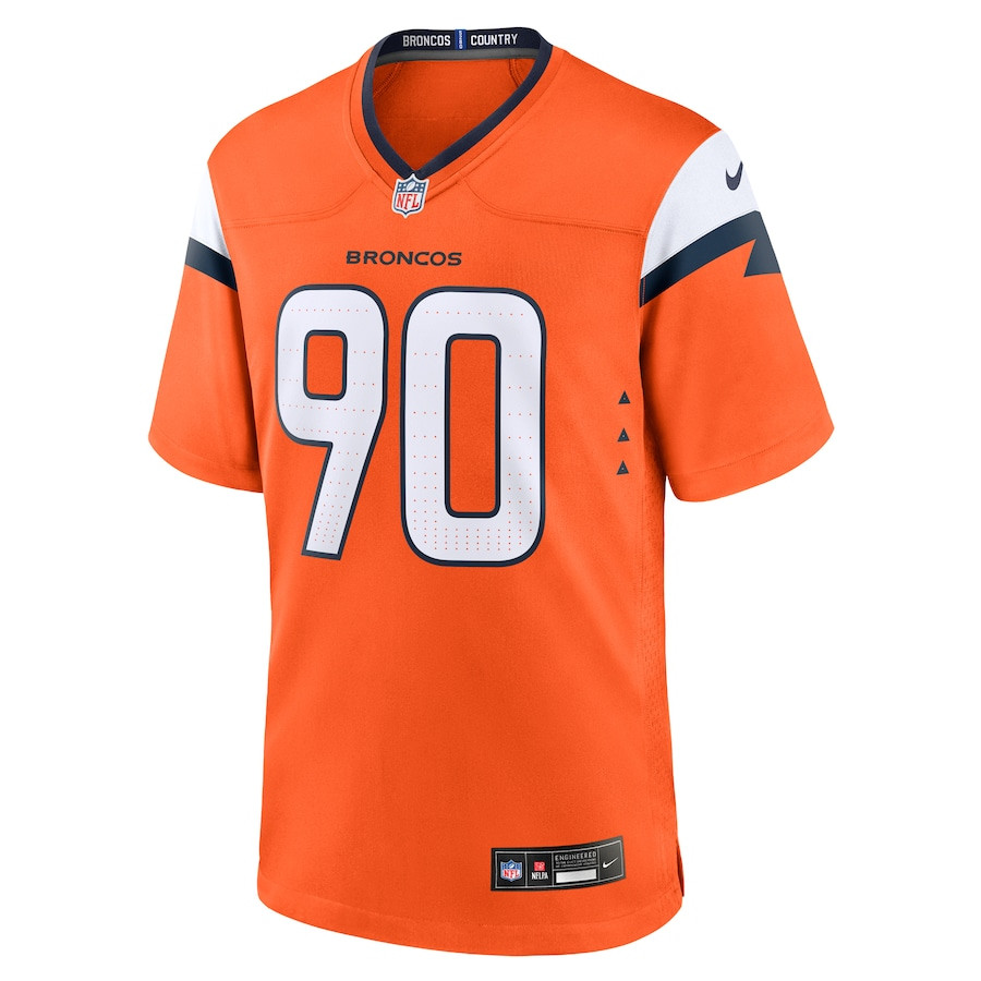Alternative view of Angelo Blackson 90 Denver Broncos Game Men Jersey - Orange JS4013 nicesnker