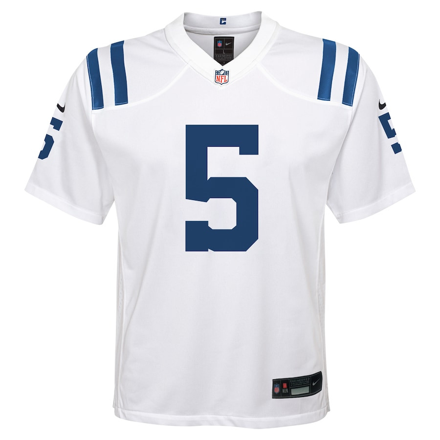 Alternative view of Anthony Richardson 5 Indianapolis Colts YOUTH Player Game Jersey - White JS6283 nicesnker