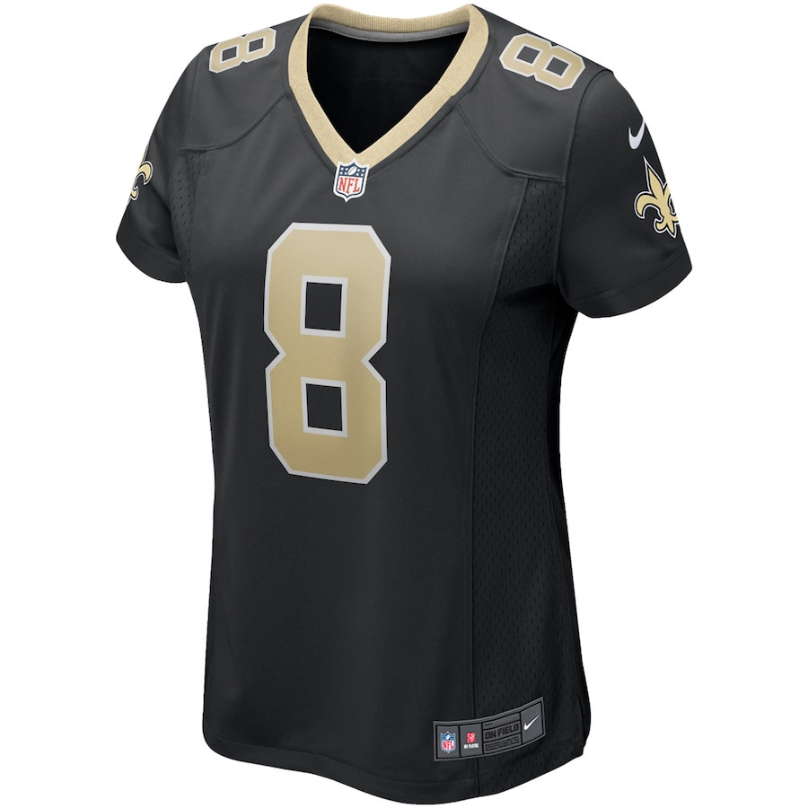 Alternative view of Archie Manning 8 New Orleans Saints Women Game Retired Jersey - Black JS8682 nicesnker