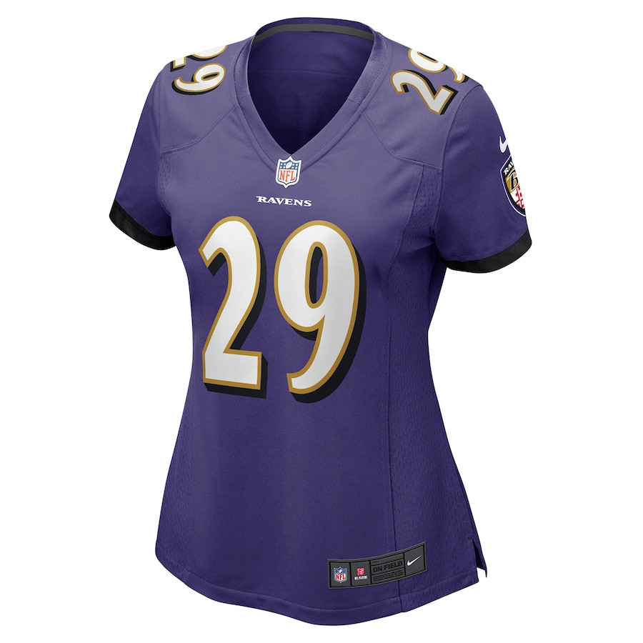 Alternative view of Ar'Darius 29 Washington Baltimore Ravens Women Game Jersey - Purple JS9495 nicesnker
