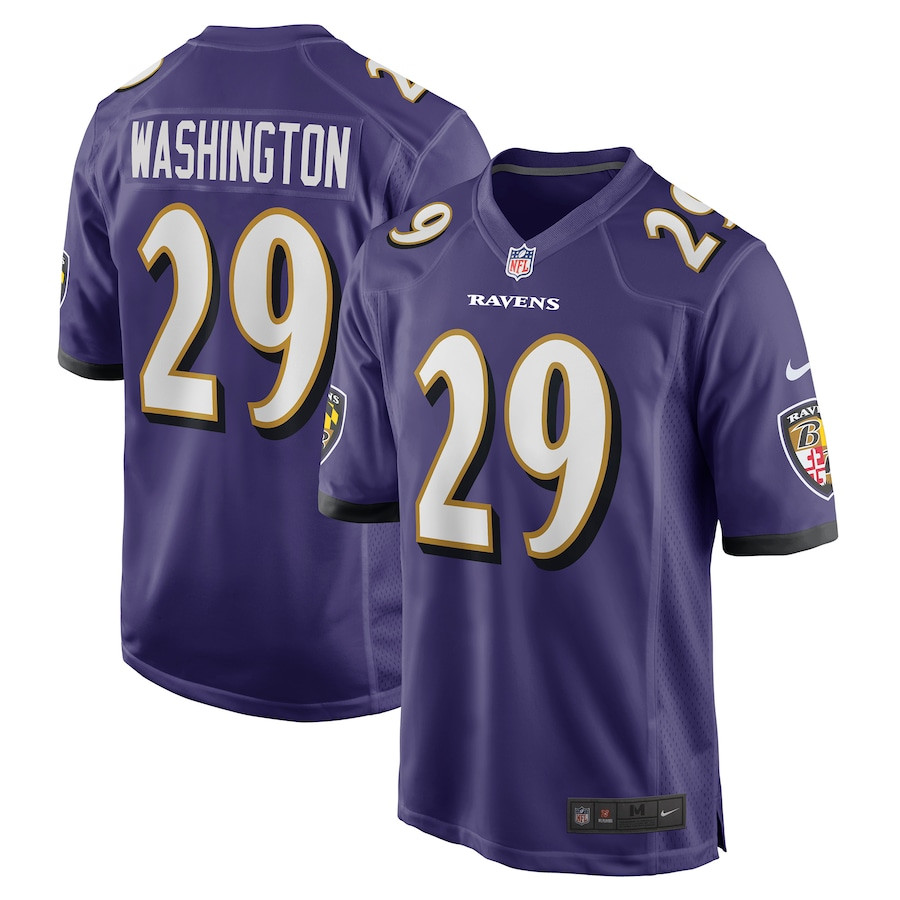 Ar'Darius Washington 29 Baltimore Ravens Men Game Jersey - Purple JS8425 nicesnker