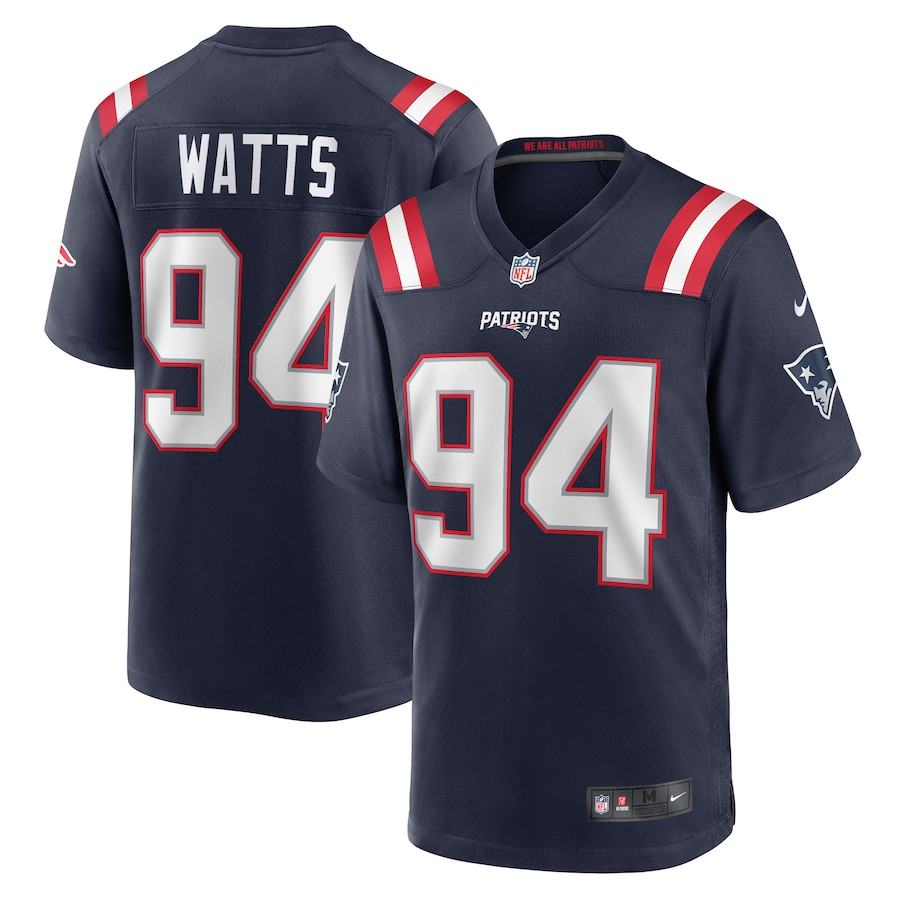 Armon Watts 94 New England Patriots Team Game Men Jersey - Navy JS6254 nicesnker