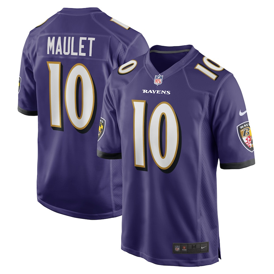 Arthur Maulet 10 Baltimore Ravens Team Game Men Jersey - Purple JS9386 nicesnker