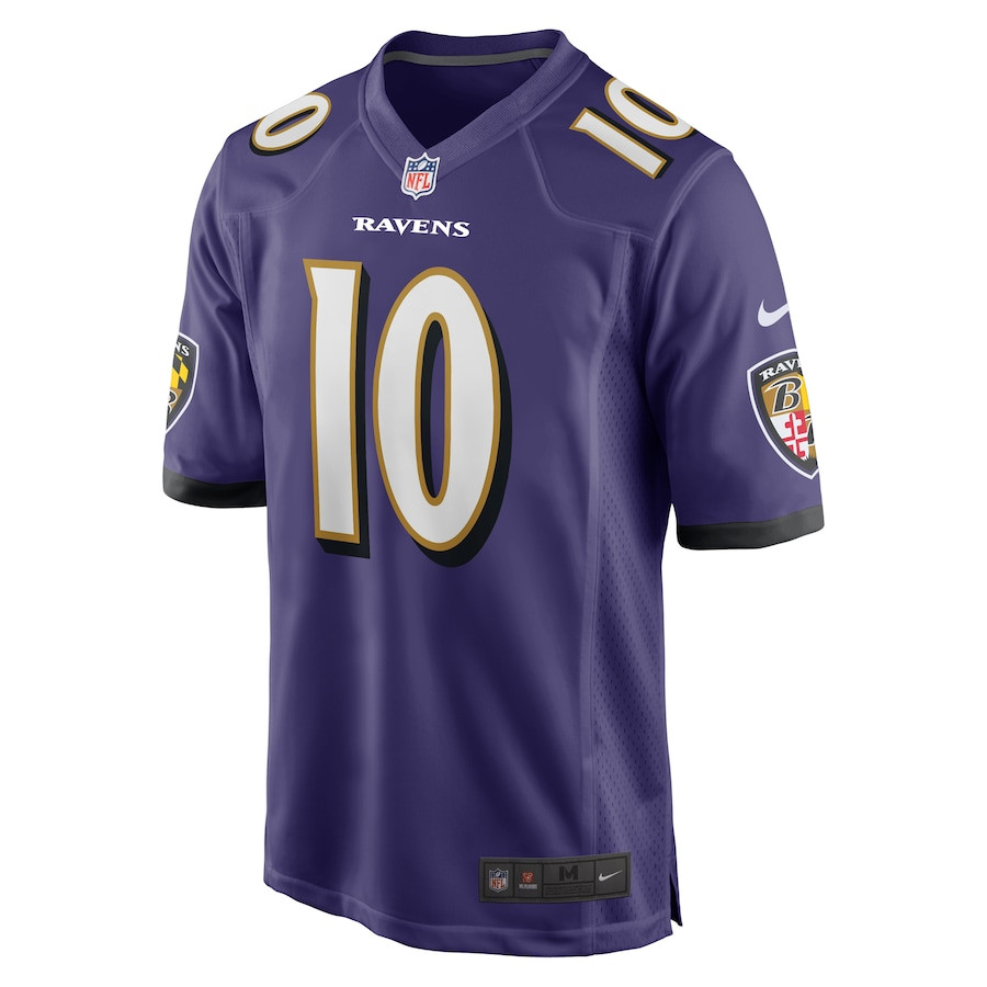 Alternative view of Arthur Maulet 10 Baltimore Ravens Team Game Men Jersey - Purple JS9386 nicesnker