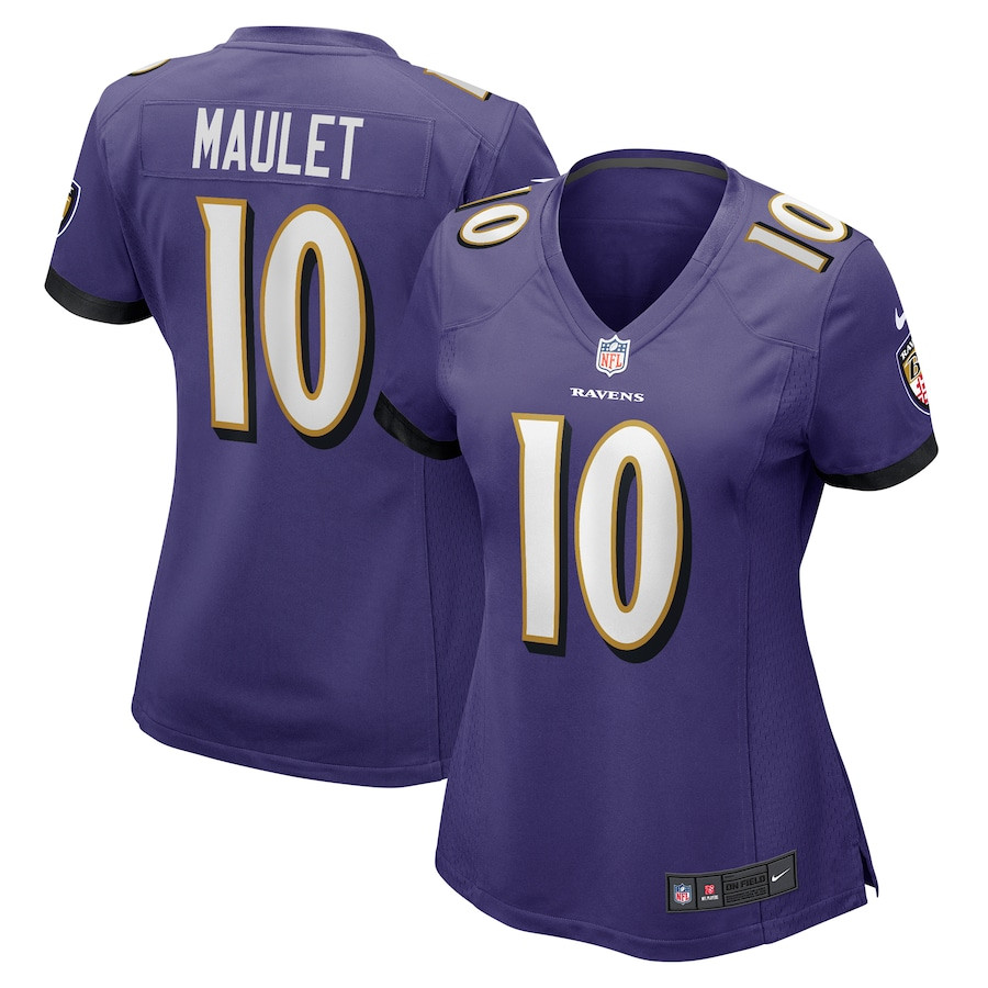 Arthur Maulet 10 Baltimore Ravens Women's Game Jersey - Purple JS6651 nicesnker