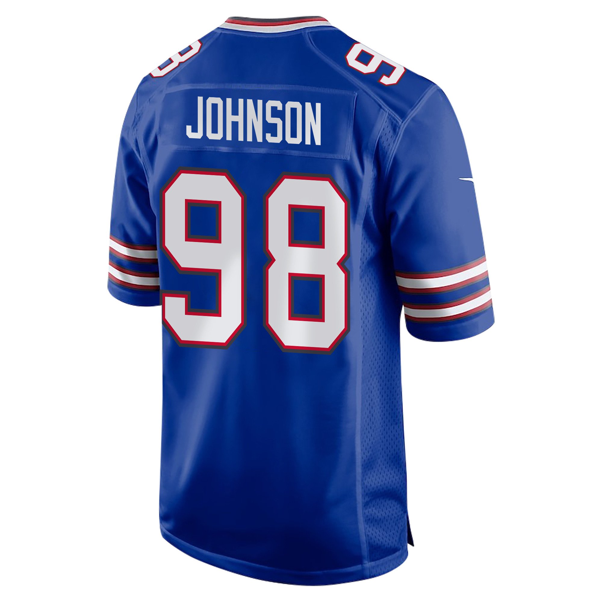 Alternative view of Austin Johnson 98 Buffalo Bills Super Bowl LIX Champions Patch 'New Orleans - The Ultimate Showdown' EMBROIDERED Game Men Jersey - Royal JS1608 nicesnker