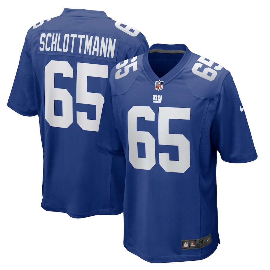 Austin Schlottmann 65 New York Giants Team Game Men Jersey - Royal JS2089 nicesnker
