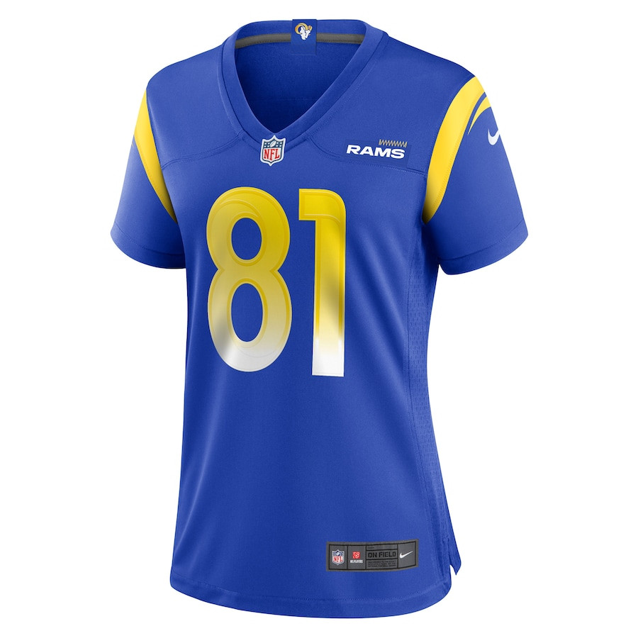 Alternative view of Austin Trammell 81 Los Angeles Rams Women's Game Jersey - Royal JS5924 nicesnker