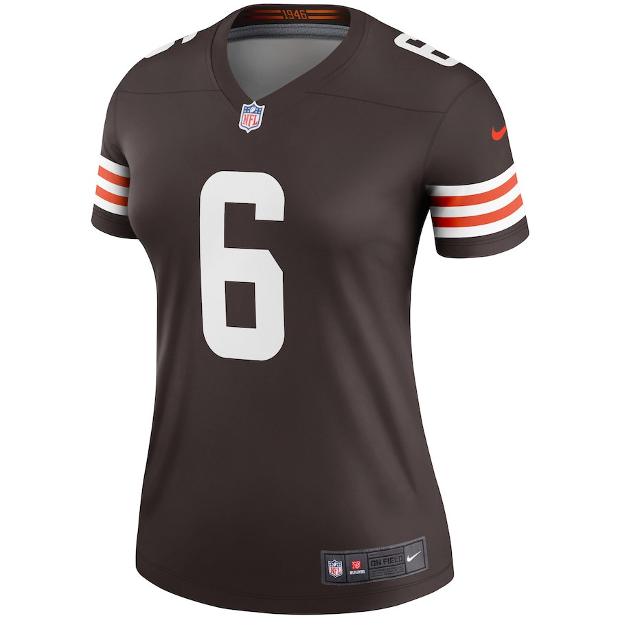 Alternative view of Baker Mayfield 6 Cleveland Browns Women Legend Jersey - Brown JS6897 nicesnker
