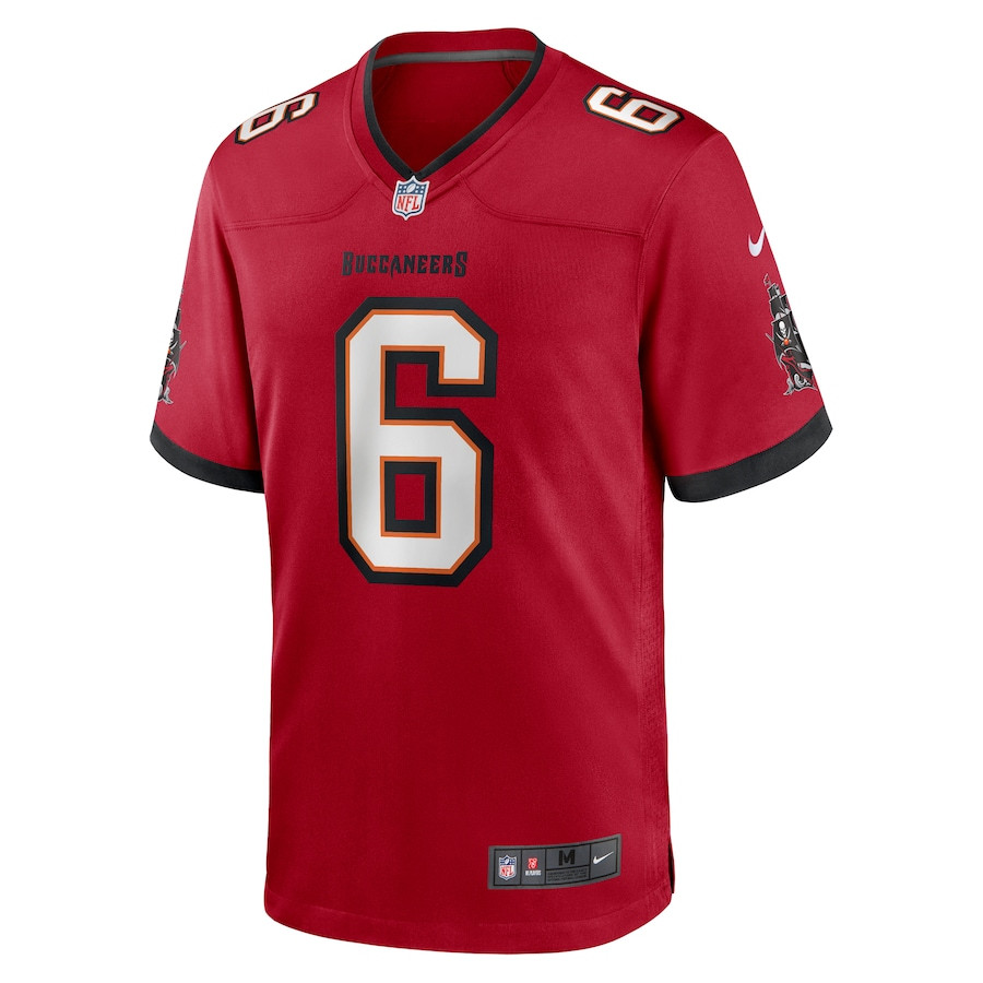 Alternative view of Baker Mayfield 6 Tampa Bay Buccaneers Men Game Jersey - Red JS3925 nicesnker