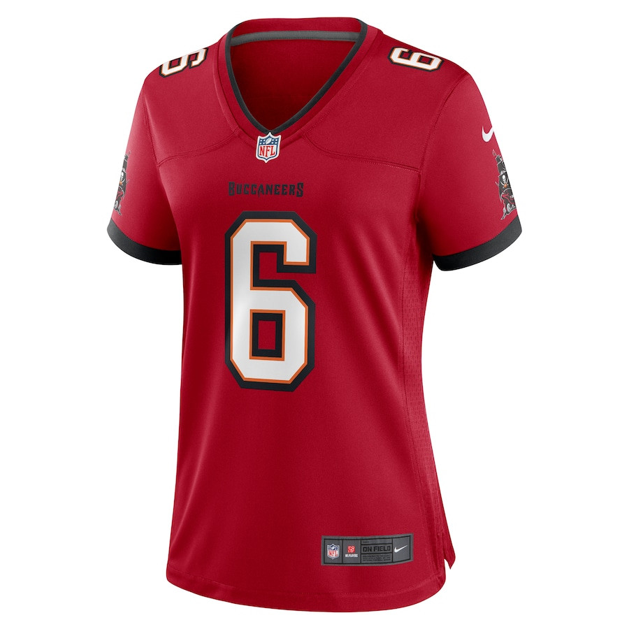 Alternative view of Baker Mayfield 6 Tampa Bay Buccaneers Women Game Jersey - Red JS9973 nicesnker